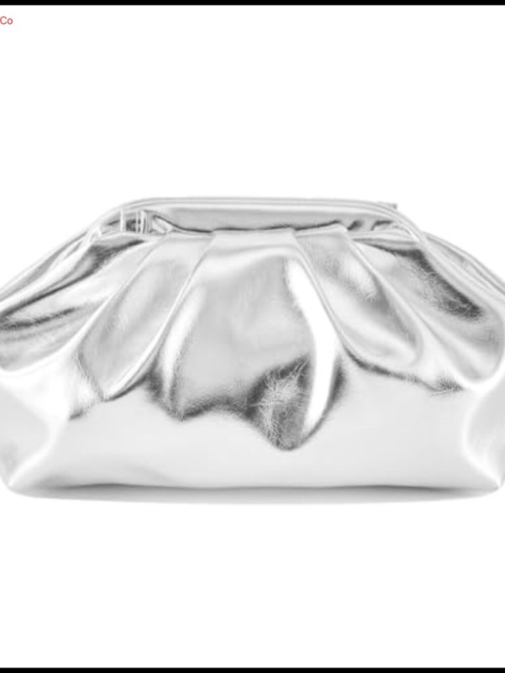Pleated Evening Clutch Purse Metallic Vegan PU Shoulder Bag